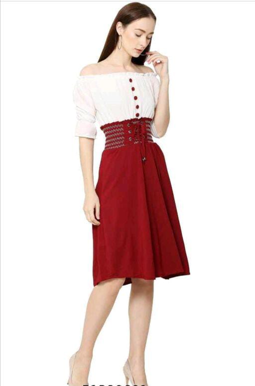 PAVONINE Maroon Color Kansai Midi For Girls