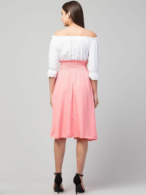 PAVONINE Peach Color Kansai Midi For Girls