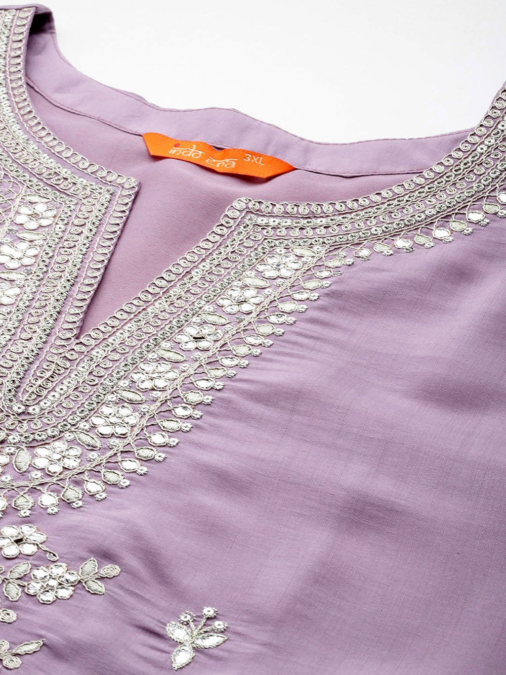 Indo Era Plus Size Embroidered Regular Sequinned Kurta with Trousers & With Dupatta