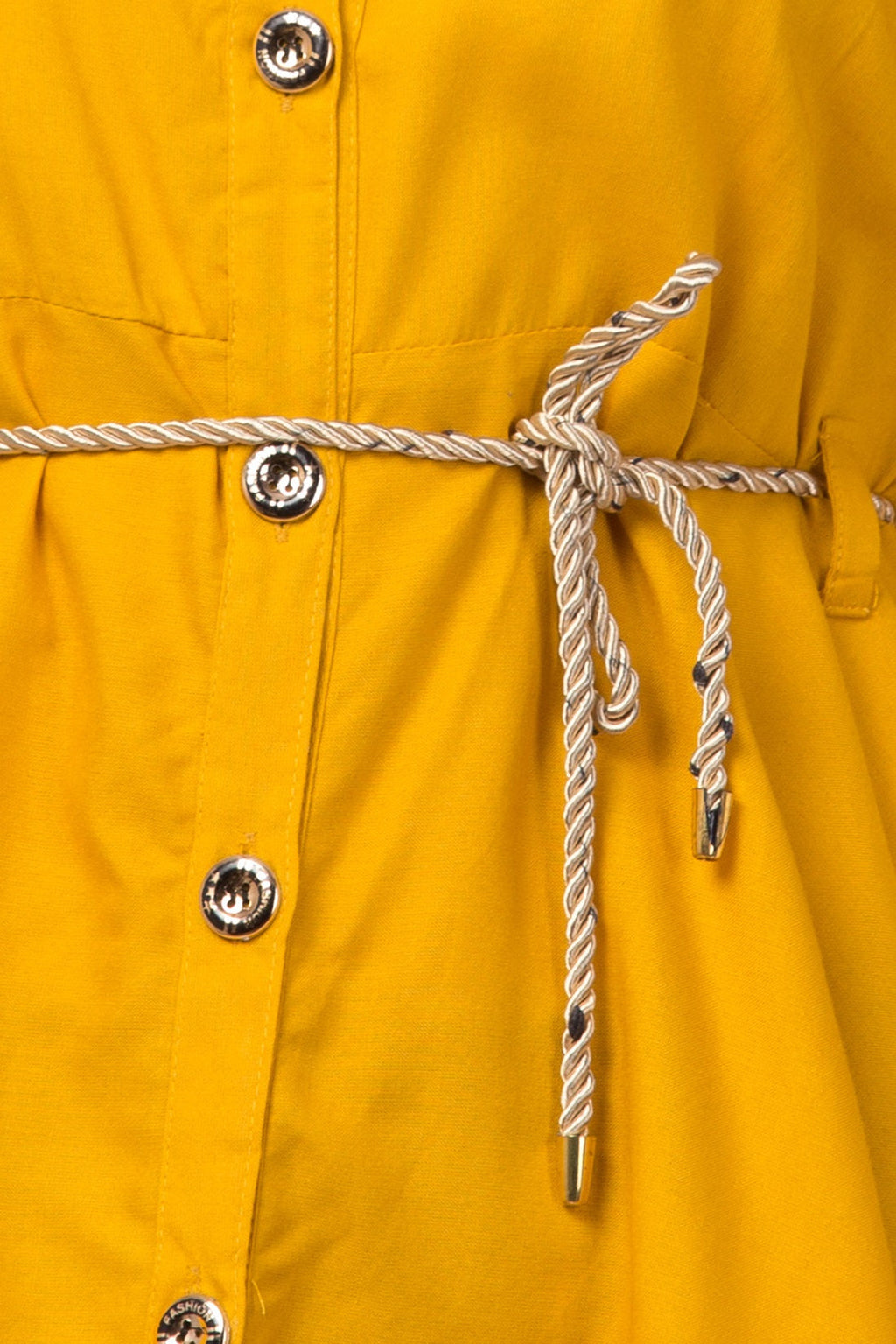 PAVONINE Mustard Color High-Low Midi For Girls