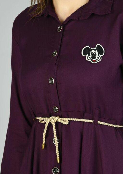 PAVONINE Wine Color High-Low Midi For Girls