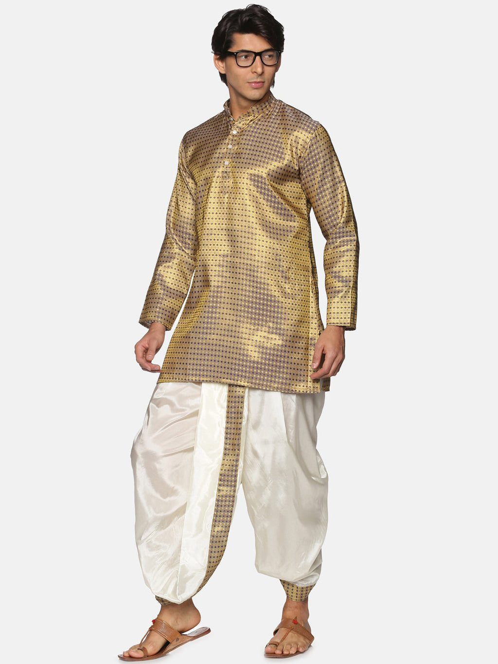 Sethukrishna Men Cream Men Solid Dhoti Pant
