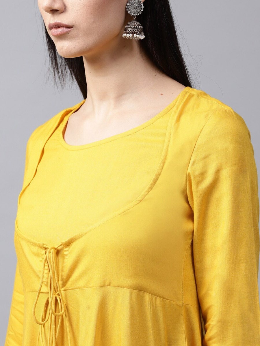 Aks Women Tasseled Anarkali Kurta