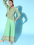 Juniper Womens Pistagreen Floral Printed Rayon Clothing Set