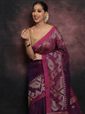 Exclusive Collection Brown Beautiful Linen Jamdani Saree