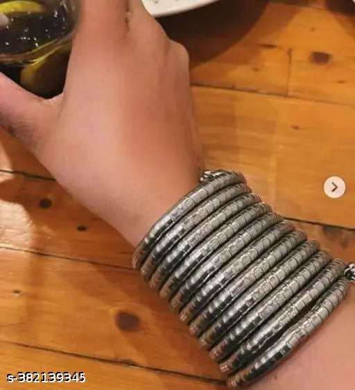 Tehzeeb Creations Women's Silver Viral Spiral Bangle For Girl And Women