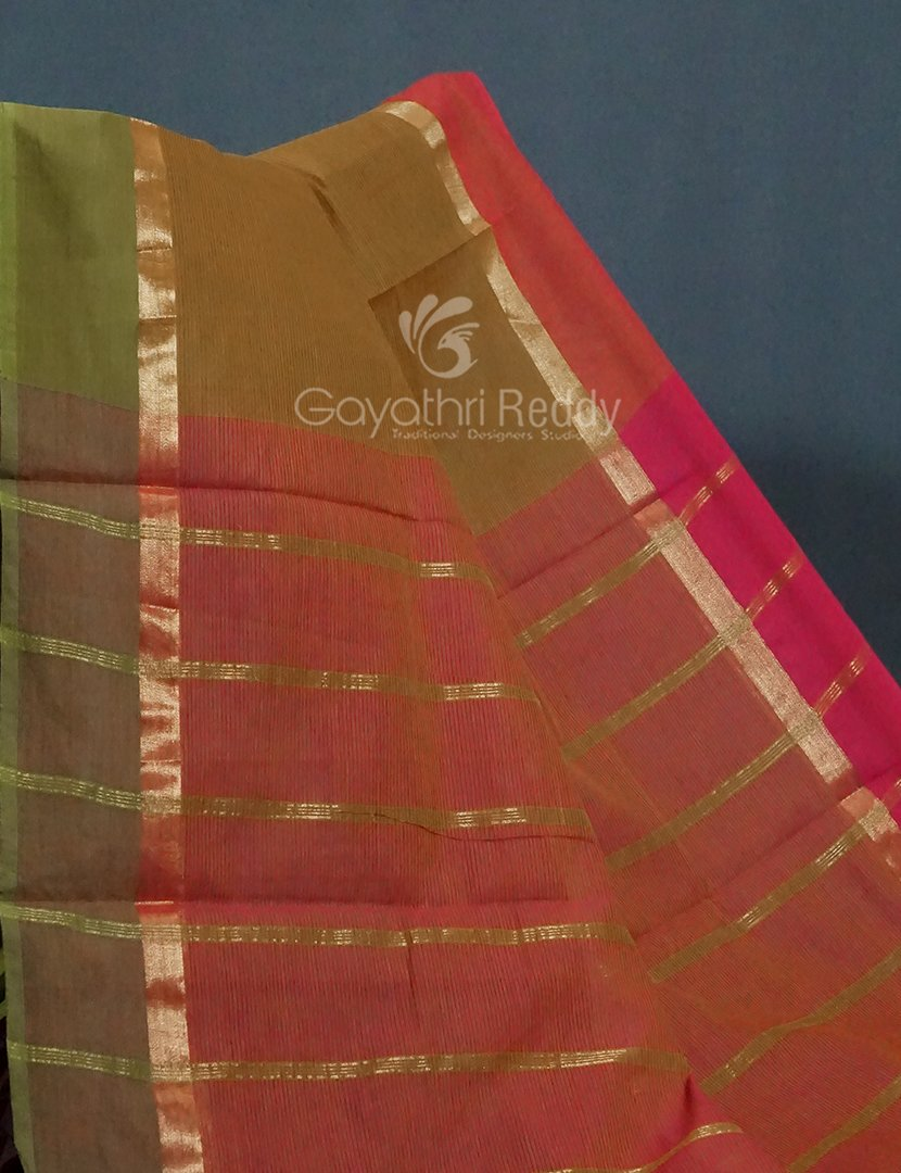 Dual Shades of Dry Mehendi Pure Mangalgiri Cotton By Gayathri Reddy Designer Studio
