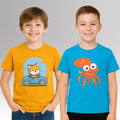 Chilins Round Neck Printed Super Combed Cotton T-shirt (Pack of 2)