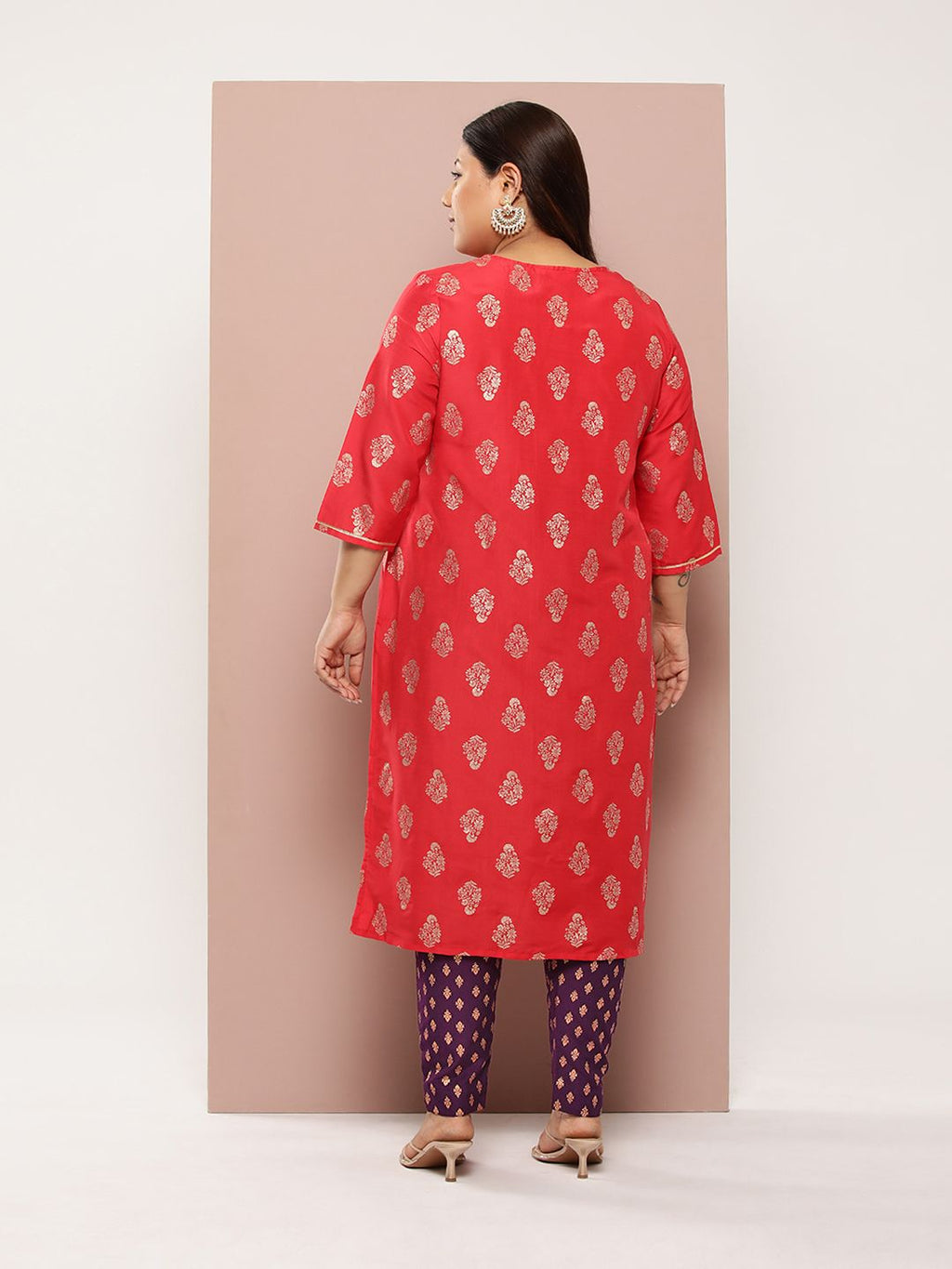 Sztori Plus Size Ethnic Motifs Printed Kurta Set