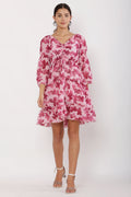 PAVONINE Maroon Color Flower Notch Midi For Girls