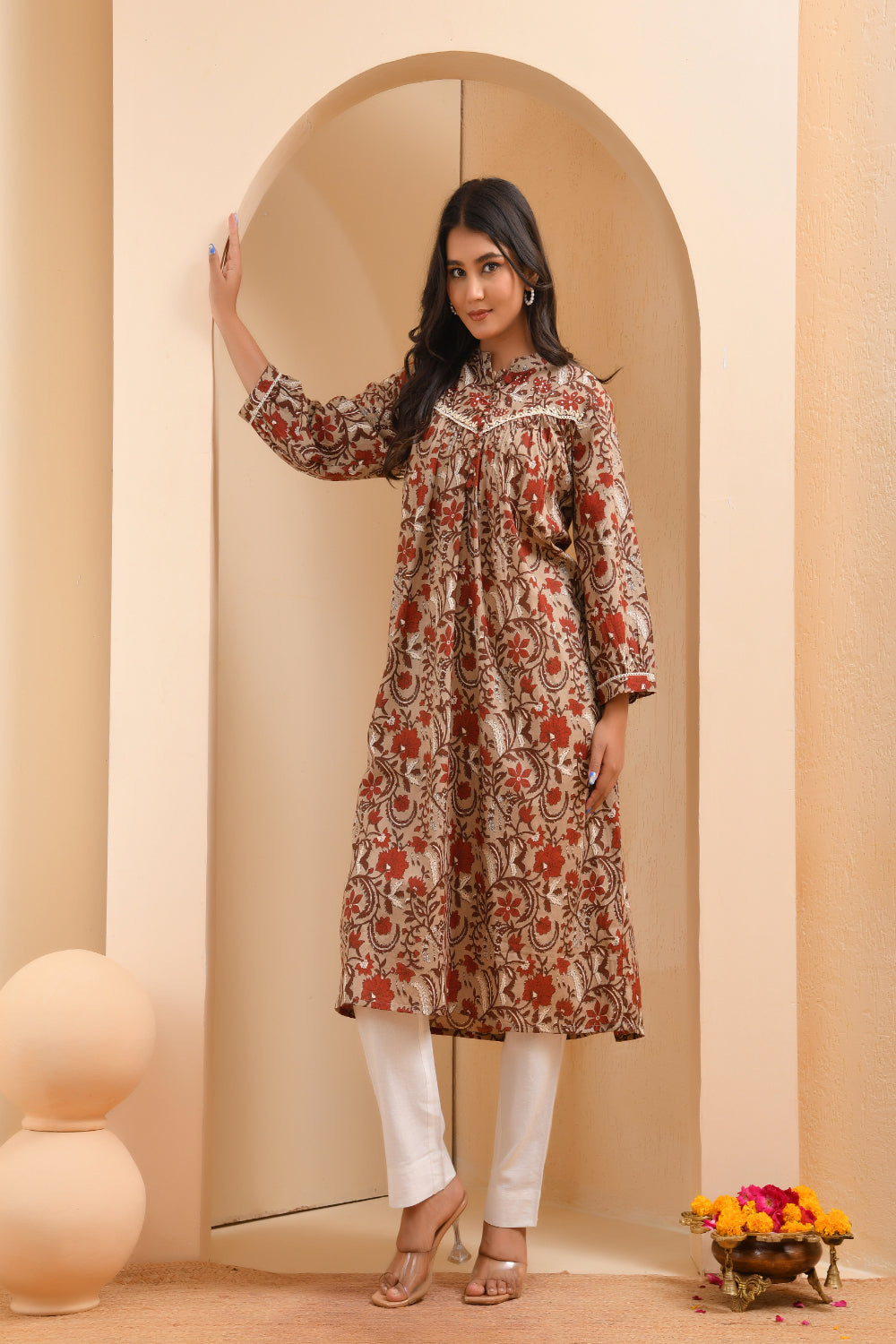 Vaasva Women Ajrakh Printed Kurta Pant Set