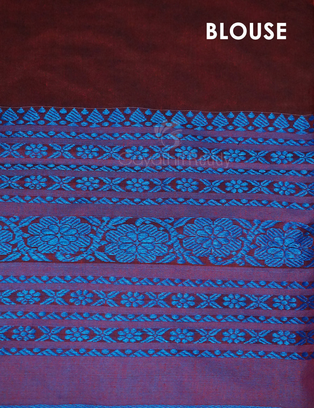 Maroon And Ink Blue Colour Pure Kadi Cotton Saree By Gayathri Reddy Designer Studio