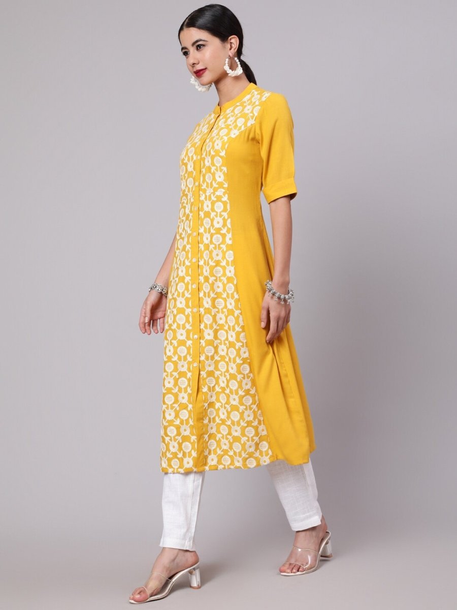 Aks Ethnic Motifs Embroidered Thread Work A-Line Kurta
