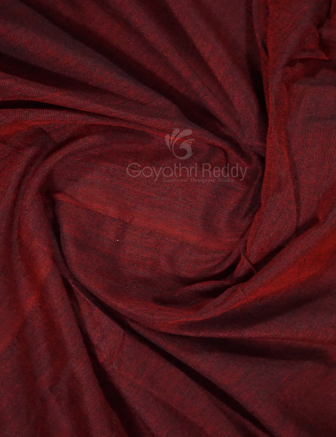 Maroon And Ink Blue Colour Pure Kadi Cotton Saree By Gayathri Reddy Designer Studio