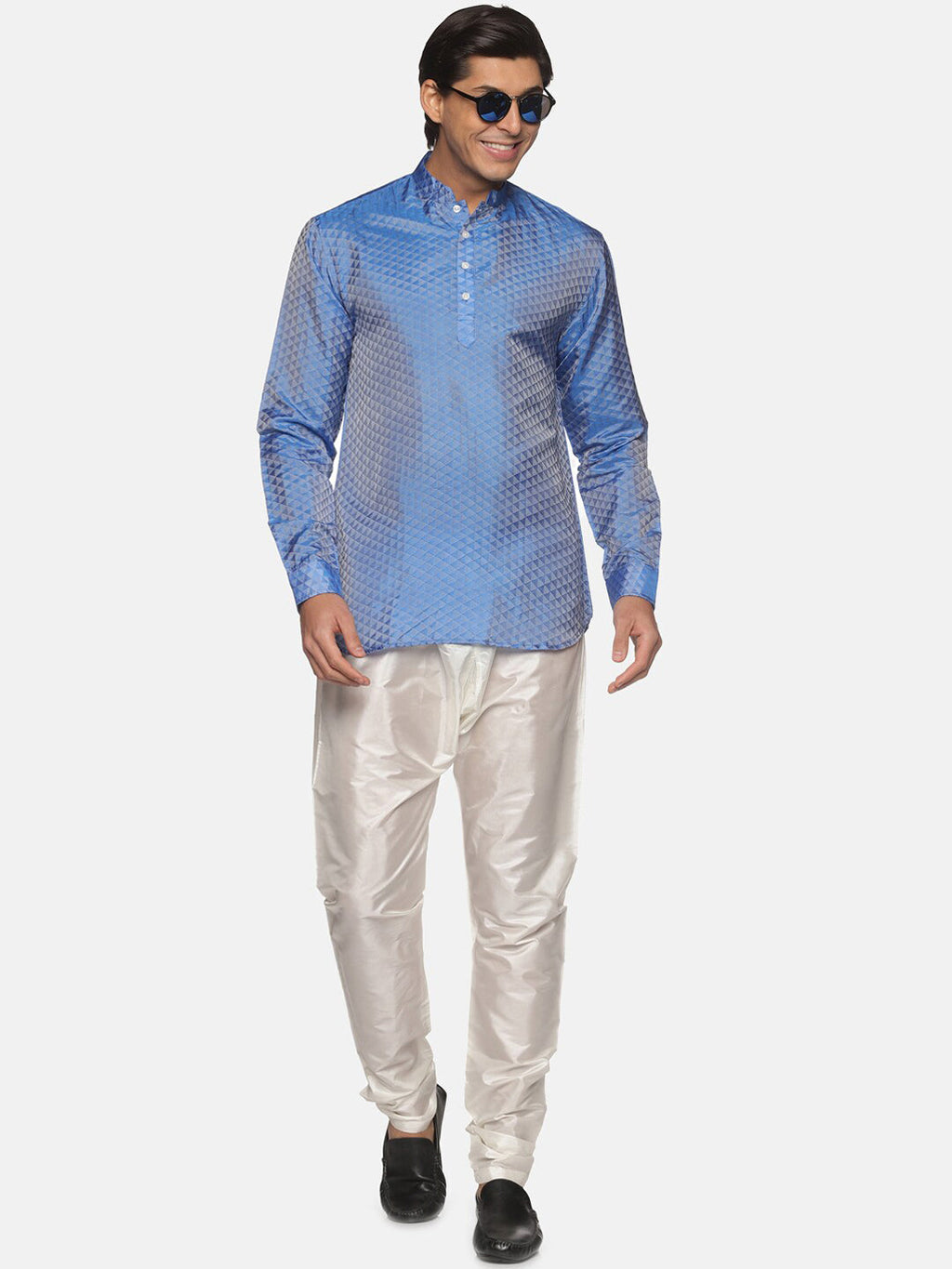 Sethukrishna Men Blue Kurta with Pyjamas