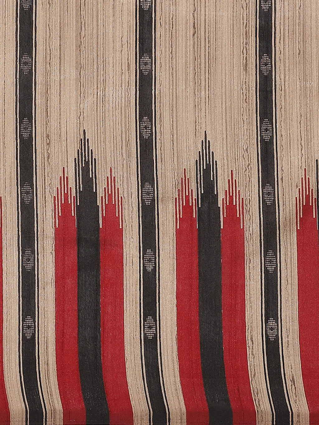 Saree Mall Beige & Black Striped Bhagalpuri Saree