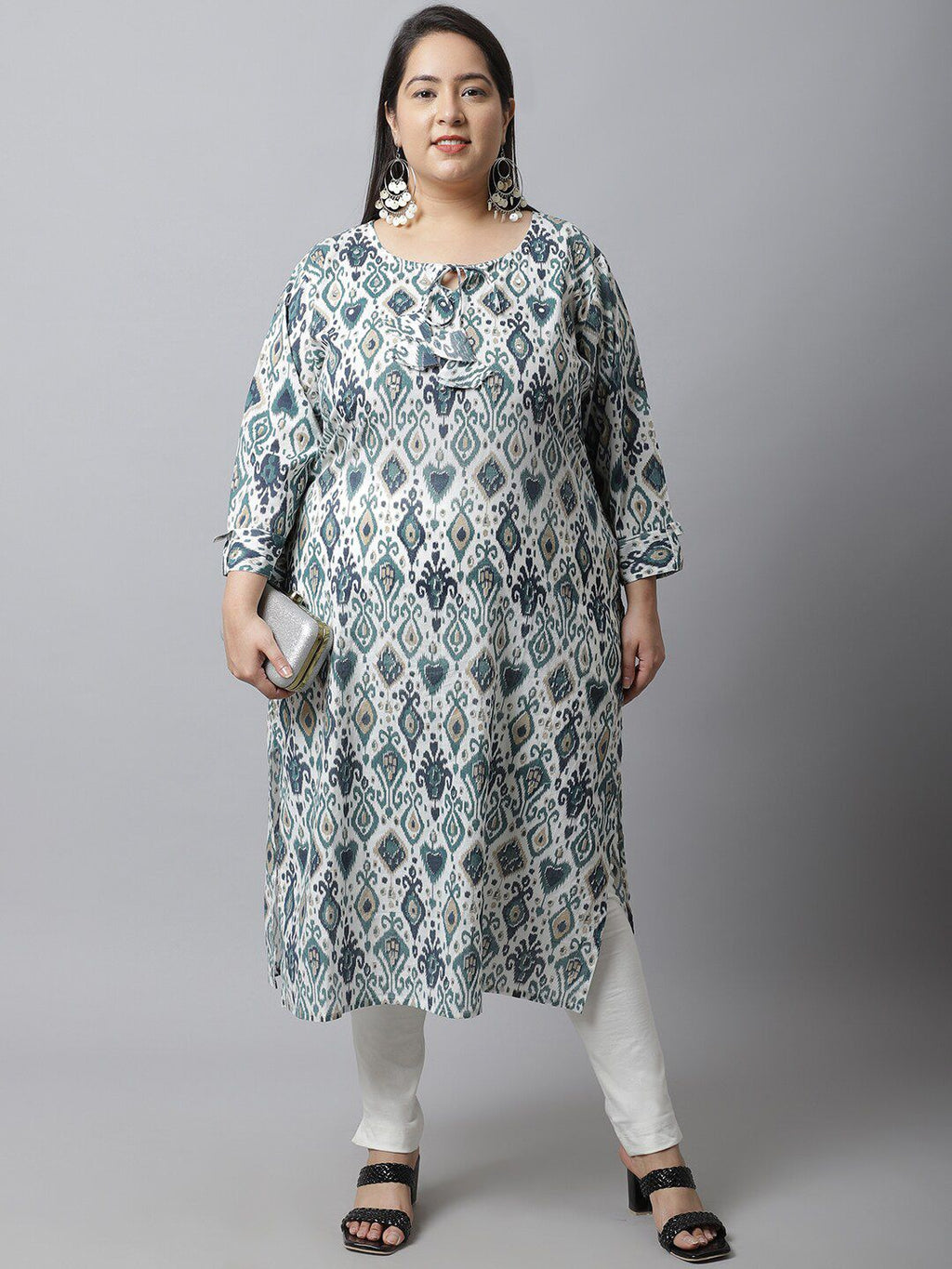 TAG 7 Women Plus Size Off White Solid Ankle Length Leggings
