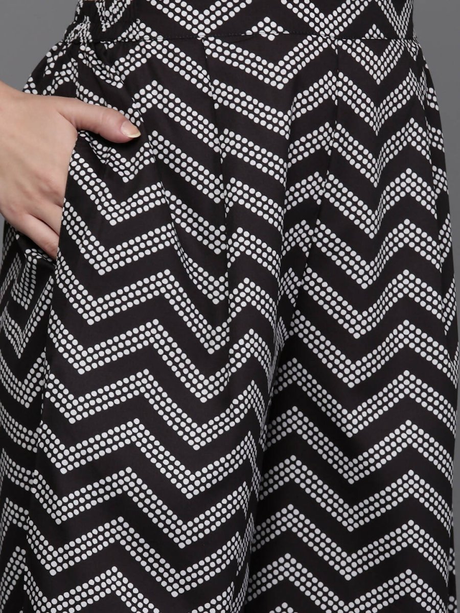 Ahalyaa Women Printed Ethnic Co-Ords - Black Color