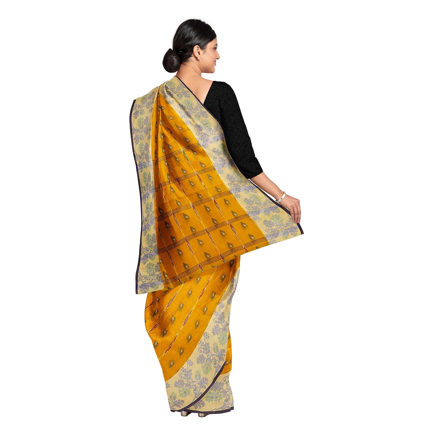 Exclusive Collection 100% Pure Cotton Yellow Tant Saree With Hand Weaving Work