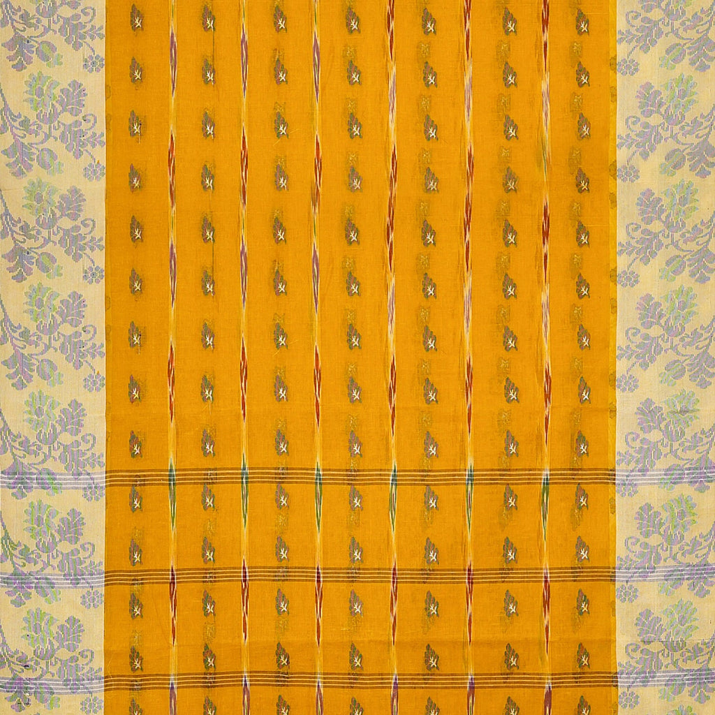 Exclusive Collection 100% Pure Cotton Yellow Tant Saree With Hand Weaving Work