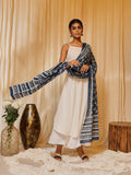 InWeave Women's White Strappy Kurta Palazzo Set