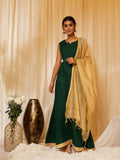 InWeave Bottle Green Skirt Top Set