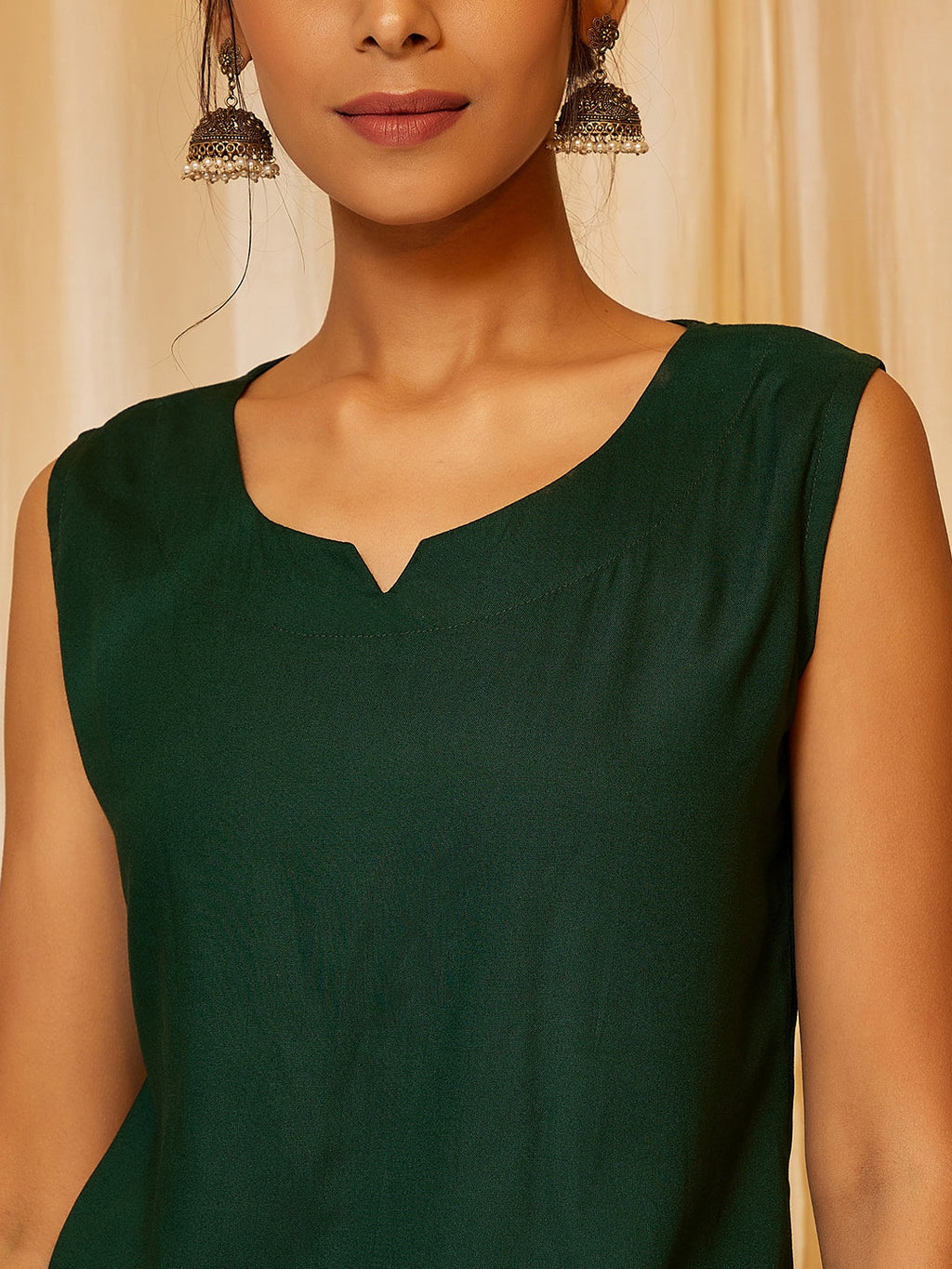 InWeave Bottle Green Skirt Top Set