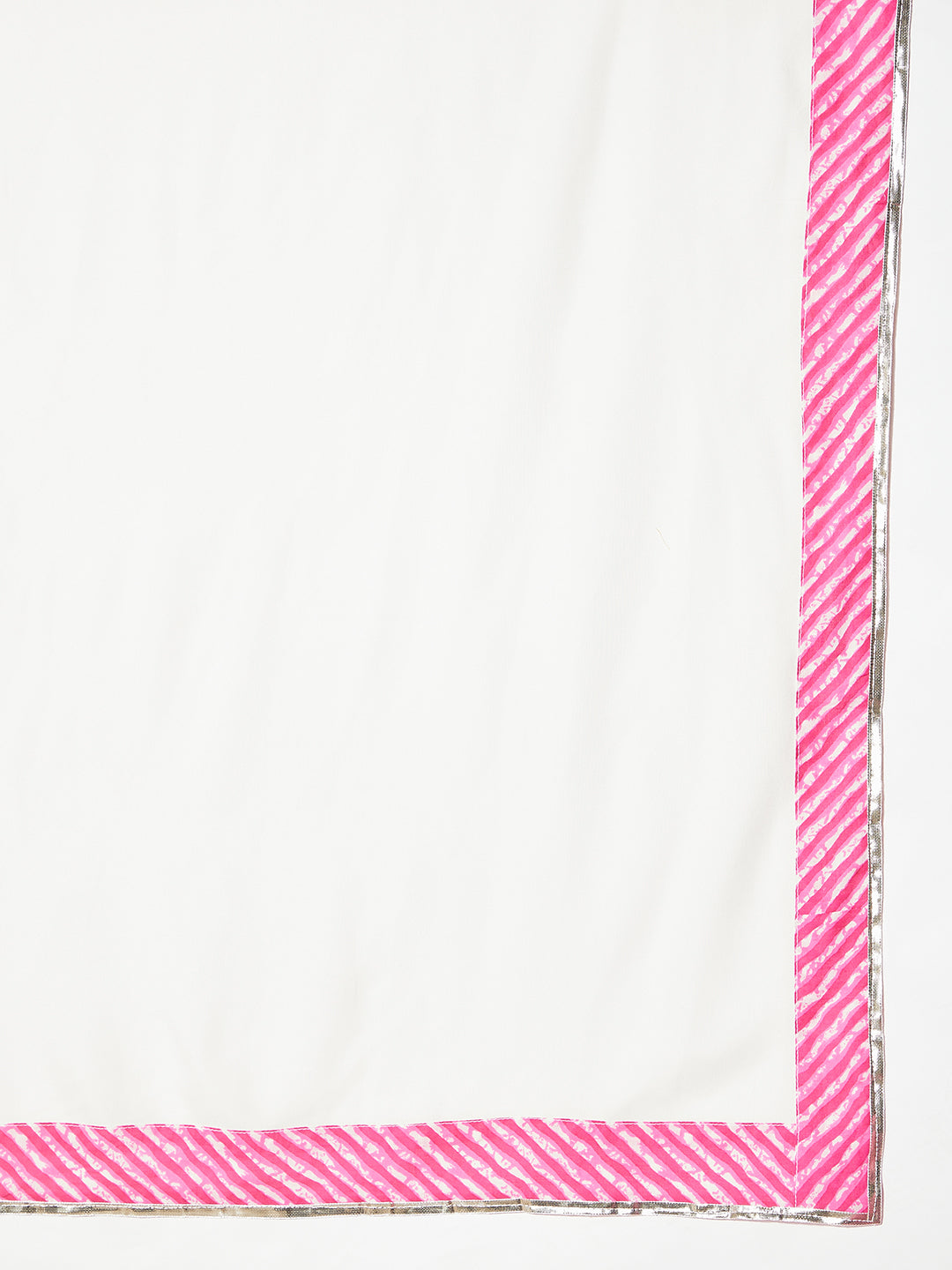 InWeave Pink Lehriya Top Set With Dupatta