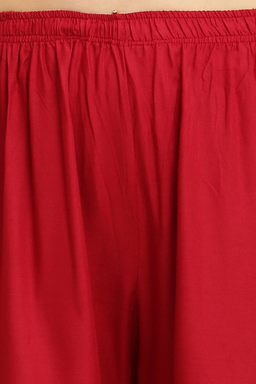 PAVONINE Maroon Color Straight Fit Rayon Fabric Palazzo
