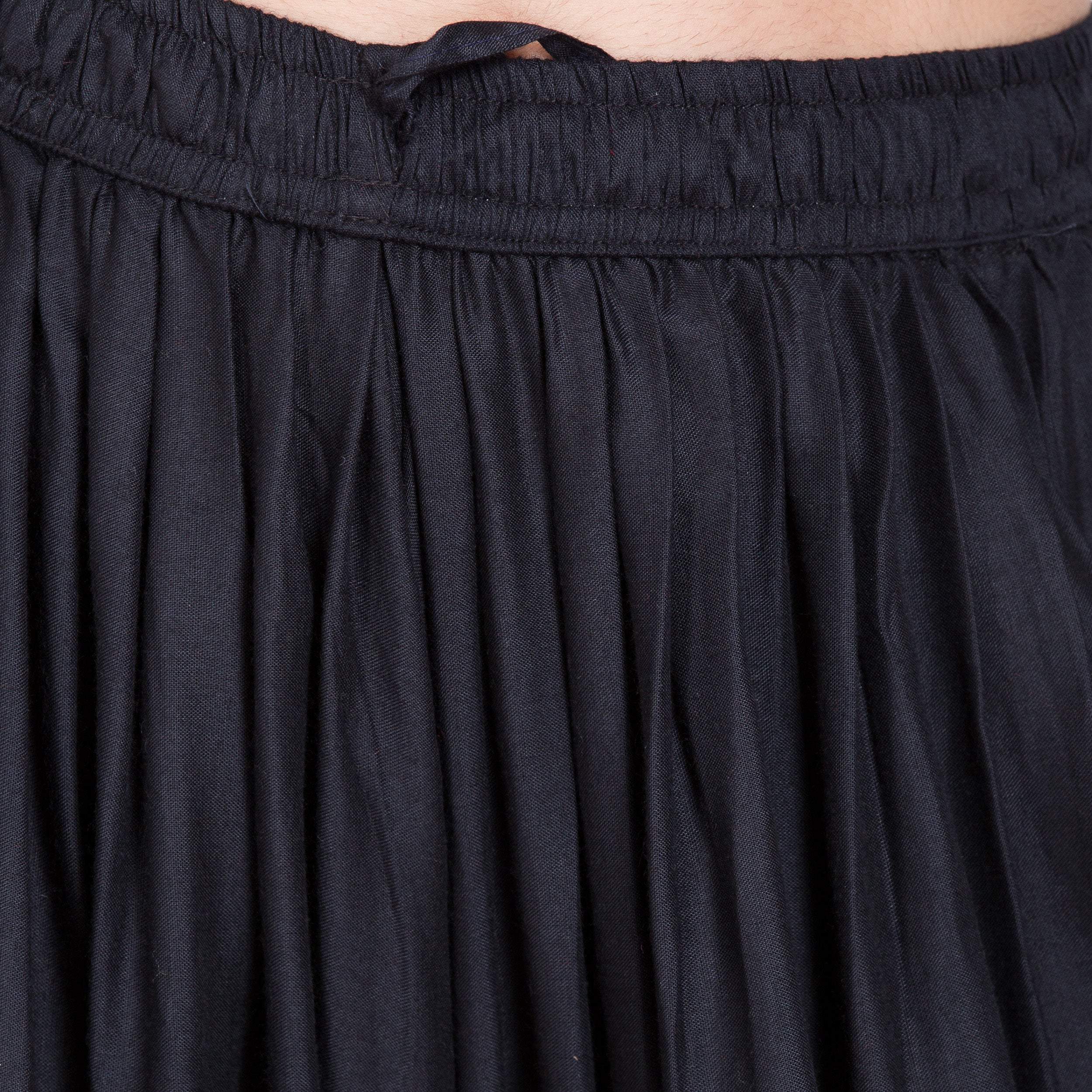PAVONINE Black Color Solid Beetel Rayon Fabric Patiala For Women & Girls