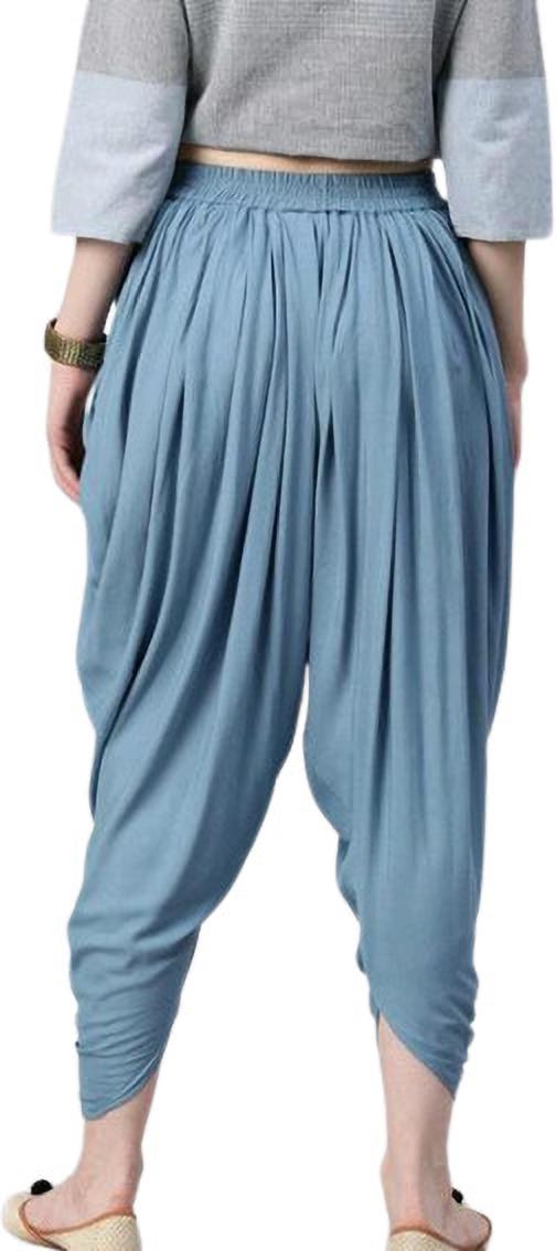 PAVONINE Grey Color Solid Beetel Rayon Fabric Patiala For Women & Girls