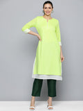 HERE&NOW Women Pure Cotton Solid Straight Kurta