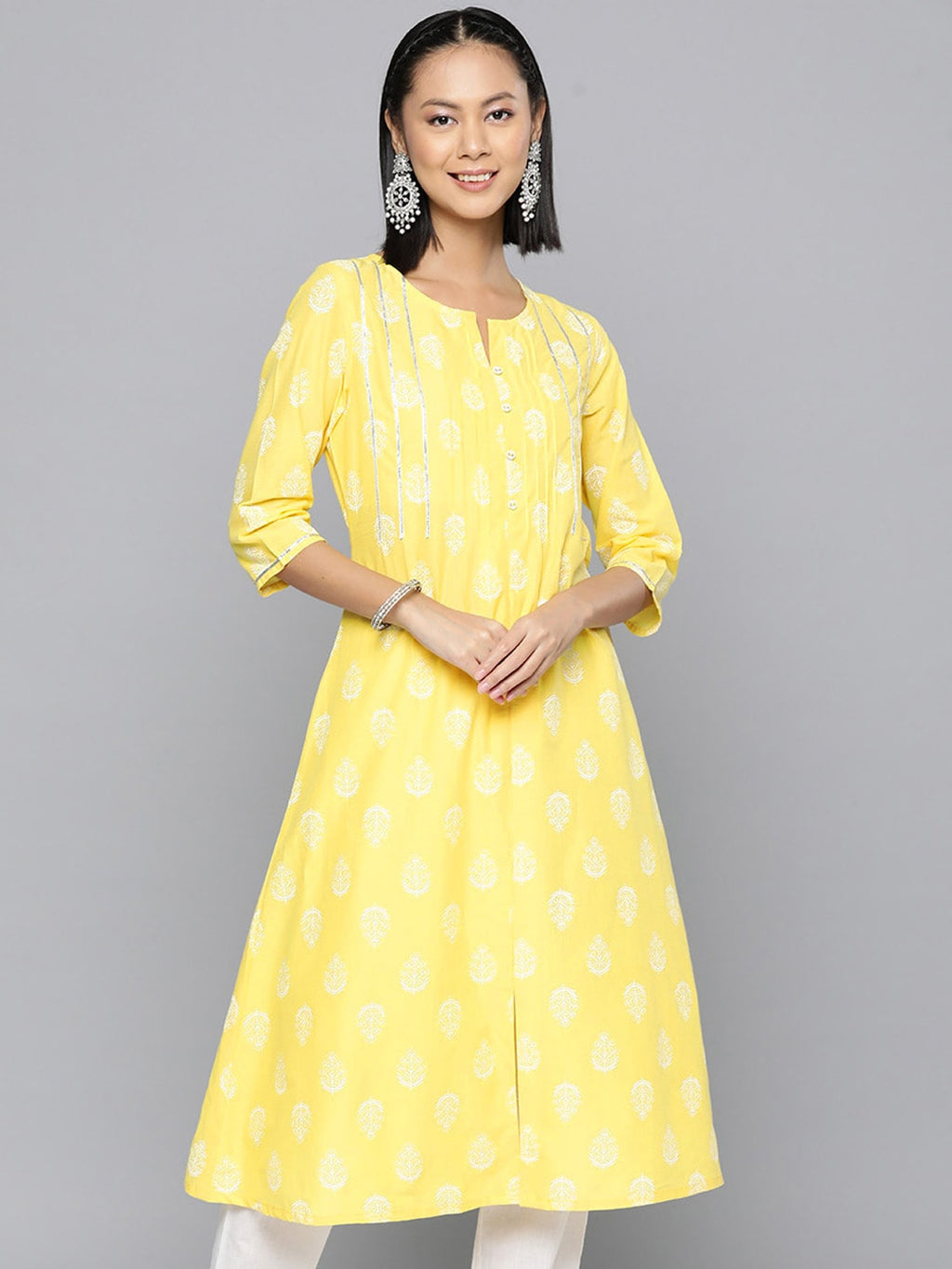 HERE&NOW Ethnic Motifs Printed A-Line Kurta