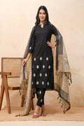 Vaasva Women Black Embroidered Suit Set