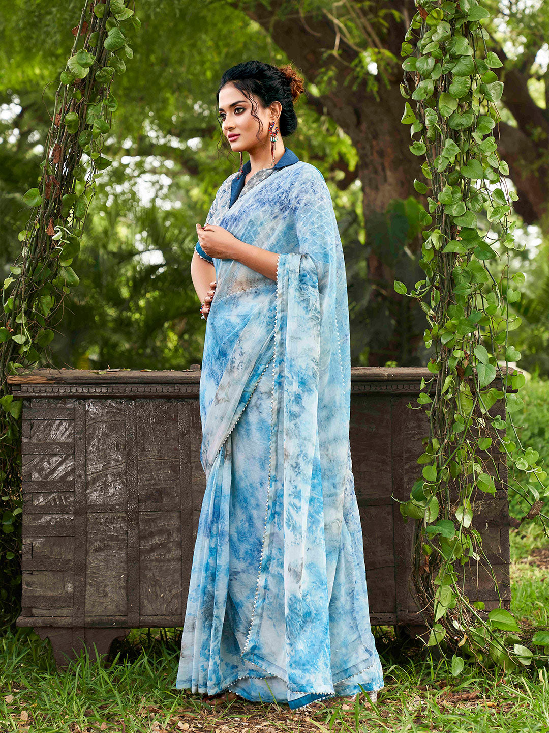 Tikhi Imli Tie and Dye Chiffon Saree