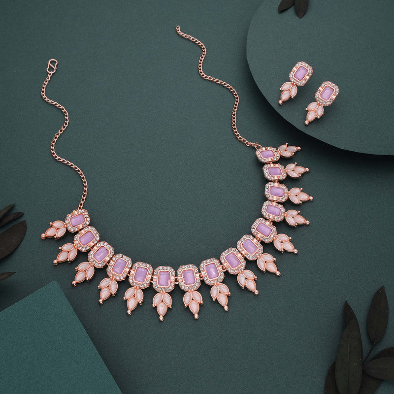 Tehzeeb Creationss Lavender Colour Choker With Stud