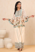 Juniper Womens Ivory Floral Printed Rayon Clothing Set