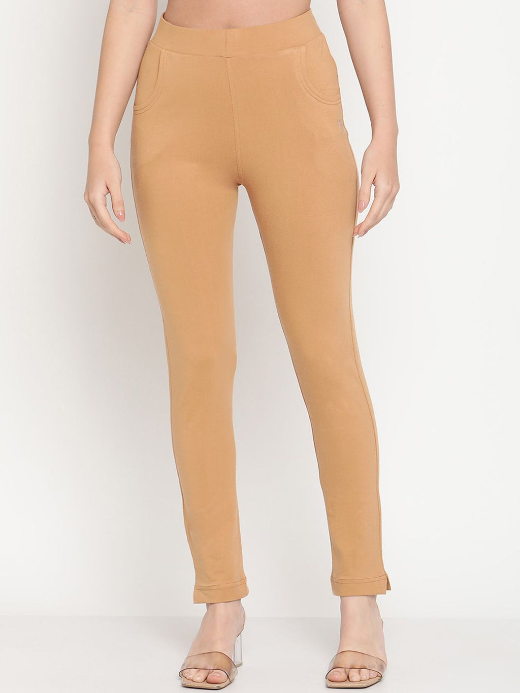 TAG 7 Pack of 2 Beige & Mustard Yellow Ankle-Length Leggings