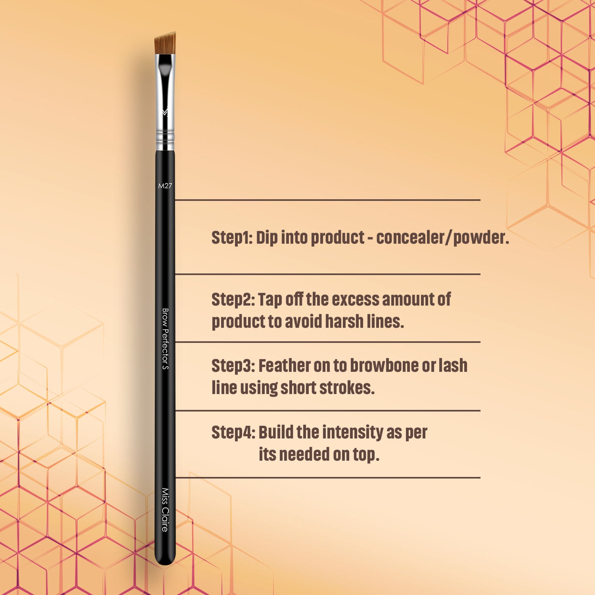 Miss Claire M27 - Brow Perfector Brush (S) - Chrome