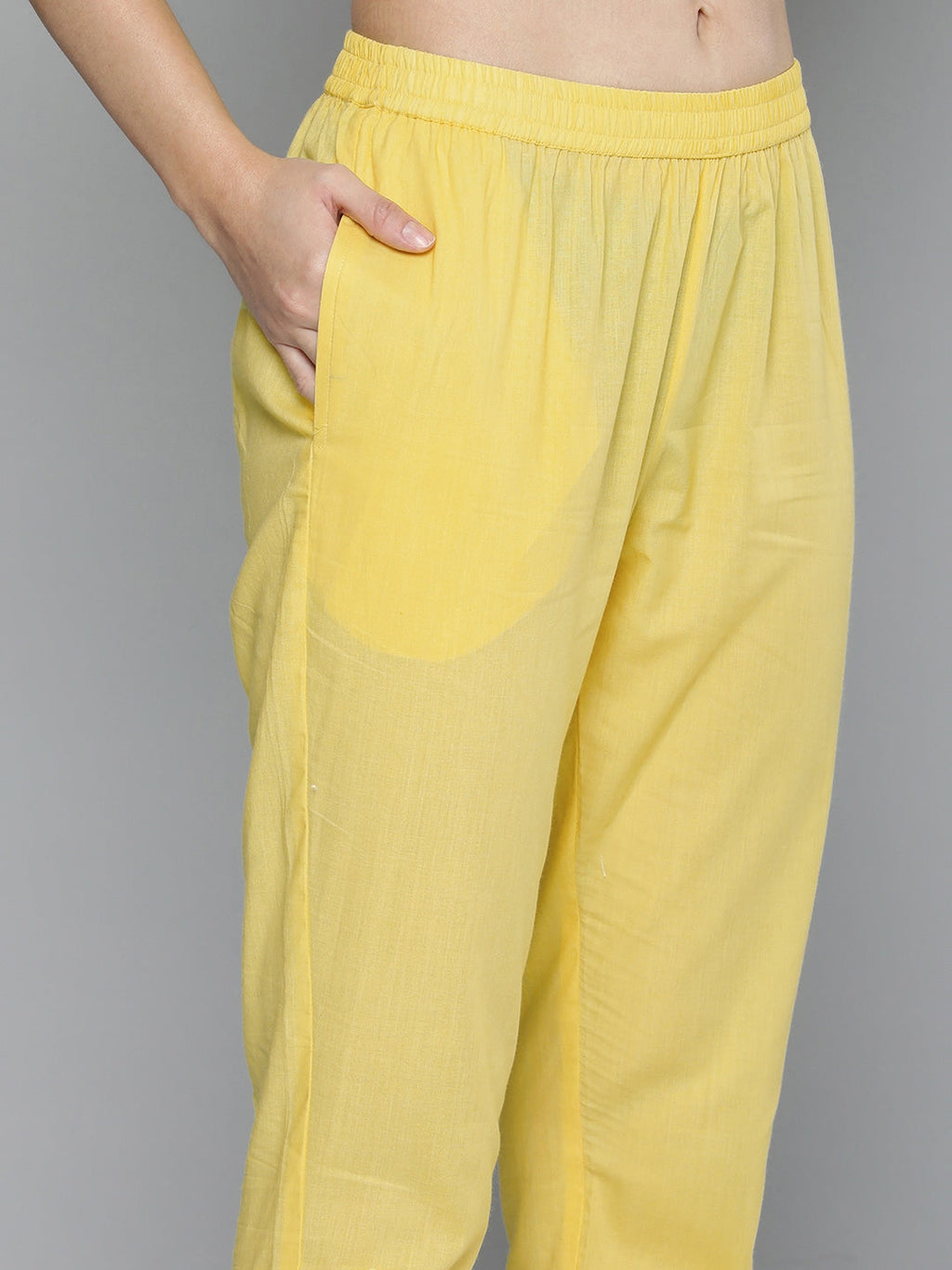HERE&NOW Women Regular Gotta Patti Pure Cotton Kurta with Trousers