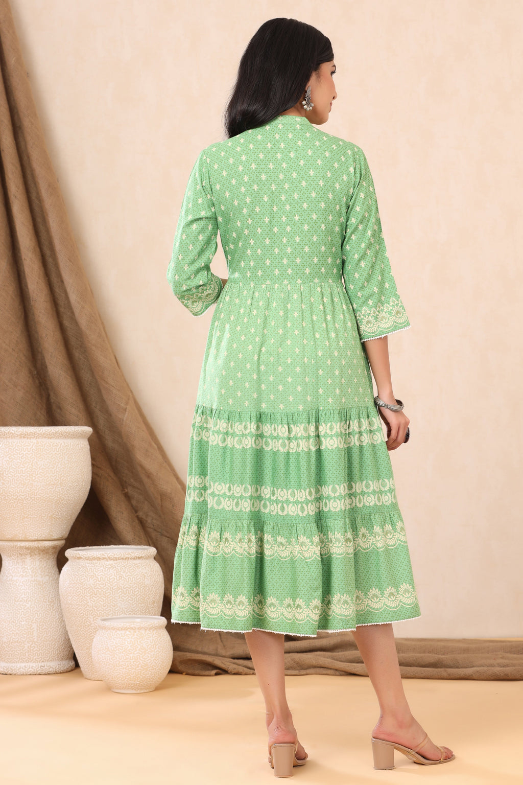 Juniper Green Viscose Rayon Dress