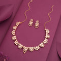 Tehzeeb Creations Gold Pleate White Choker Necklace With Stud