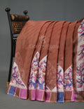 Chikoo With Off White Colour Leheriya Georgette Saree By Gayathri Reddy Designer Studio