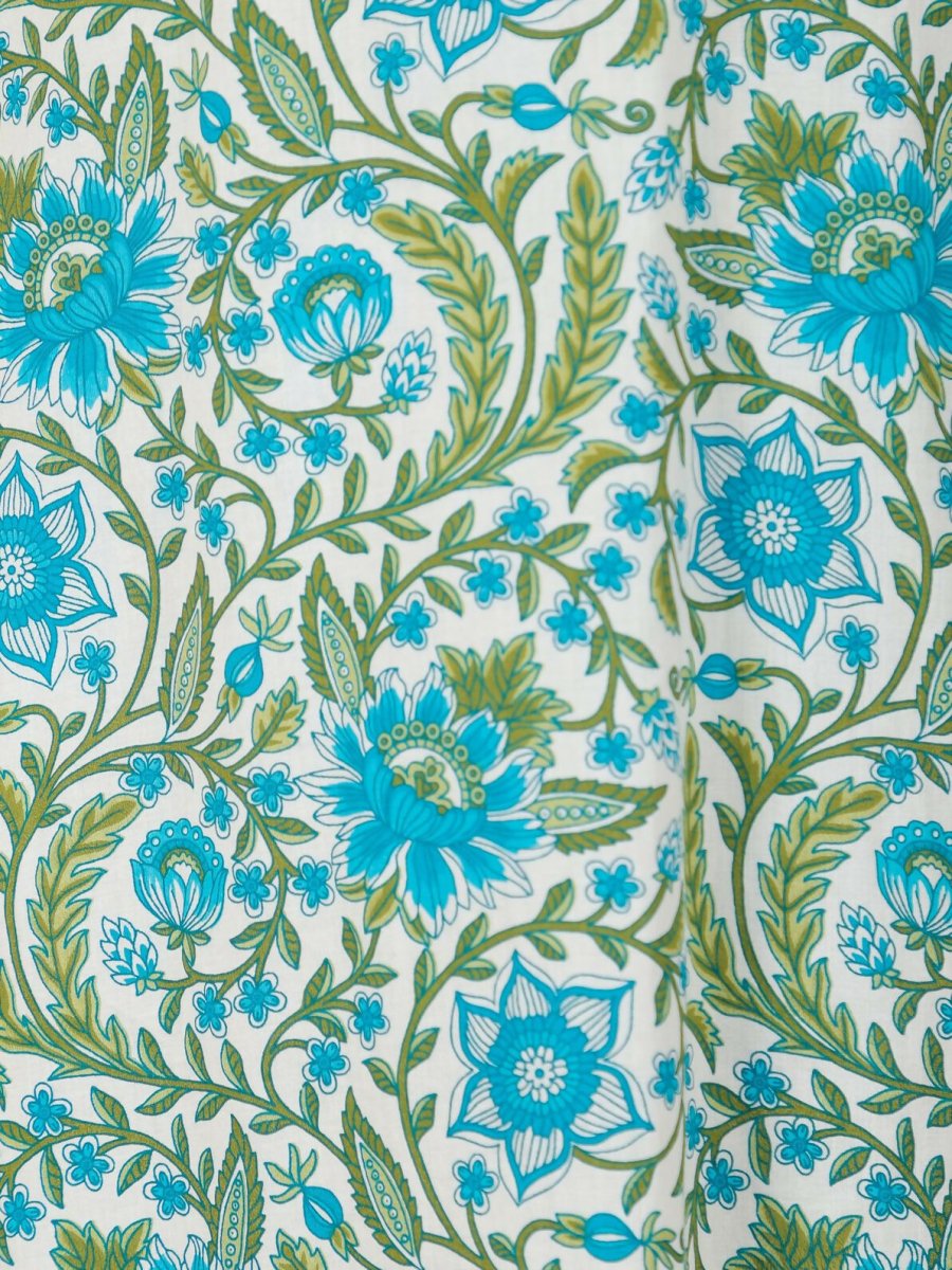 Aramya Straight Soft Cotton Floral Print Women's Kurta - Turquoise