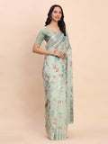 Shree Shyam Fashion Linen Cotton Light Green Saree