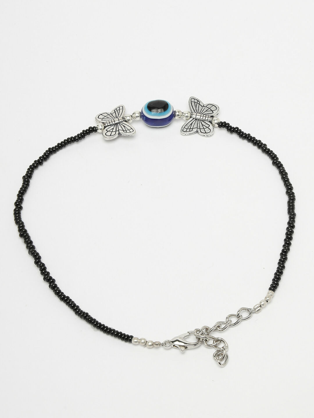 NVR Women's Evil Eye Black Anklets