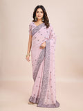 kasee Floral Embroidered Pure Chiffon Ready to Wear Saree