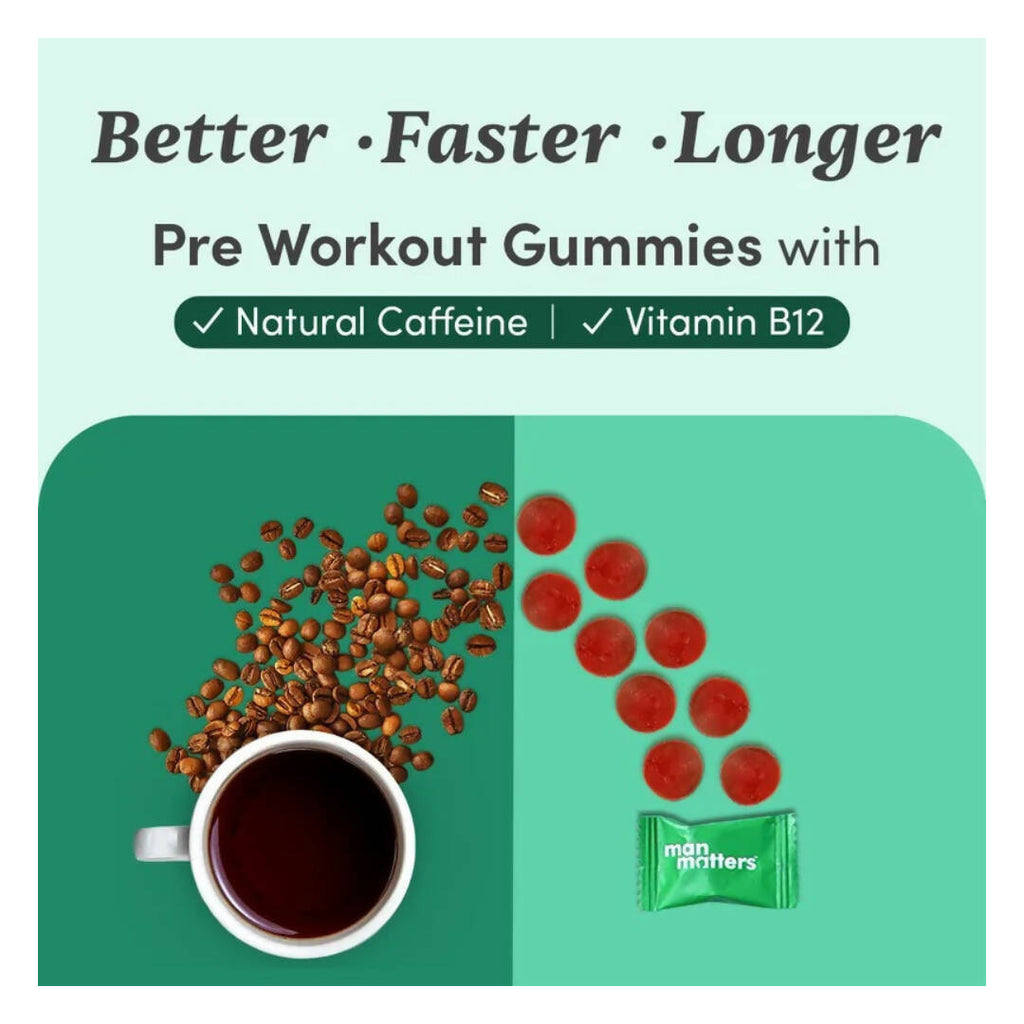 Man Matters Pre Workout Gummies, Expresso Flavour, Vegan Free