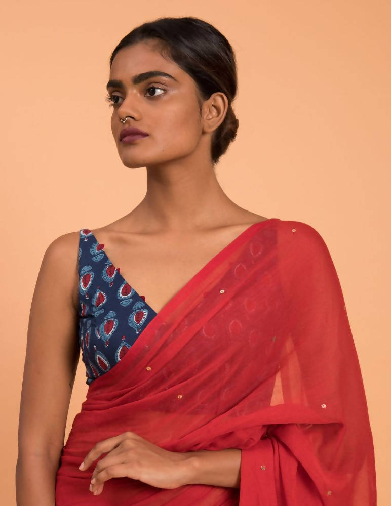 Suta Red Embellished Sequinned Pure Cotton Saree