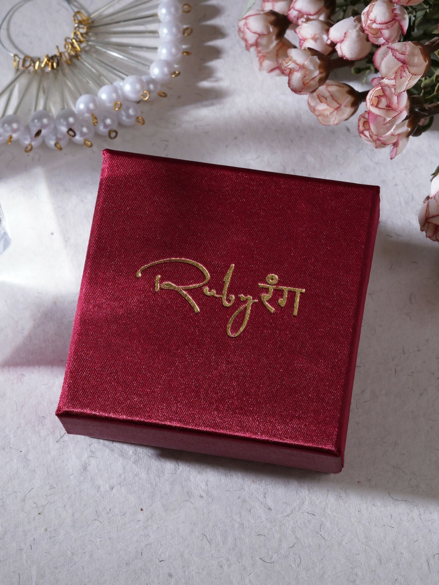 stone stud (Rose gold) - Ruby Raang